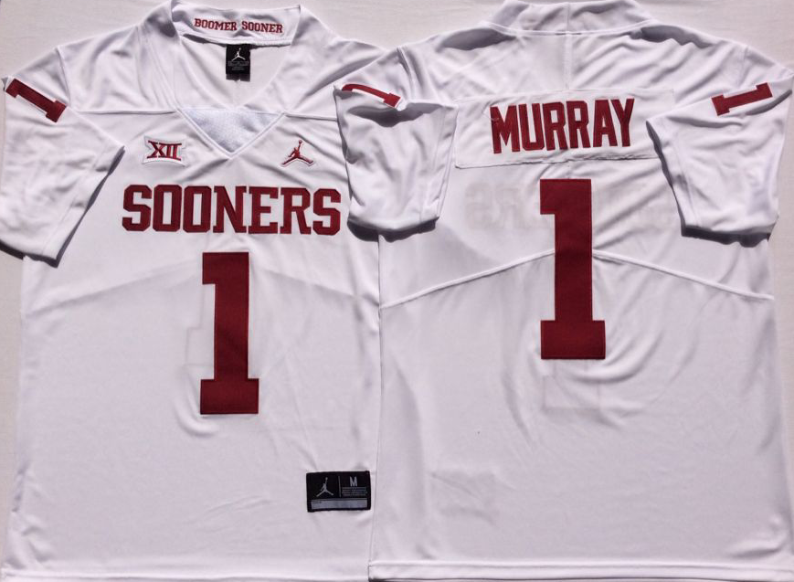 NCAA Men Oklahoma Sooners White 1 MURRAY